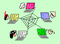 Cartoon of the
                                  world wide web.